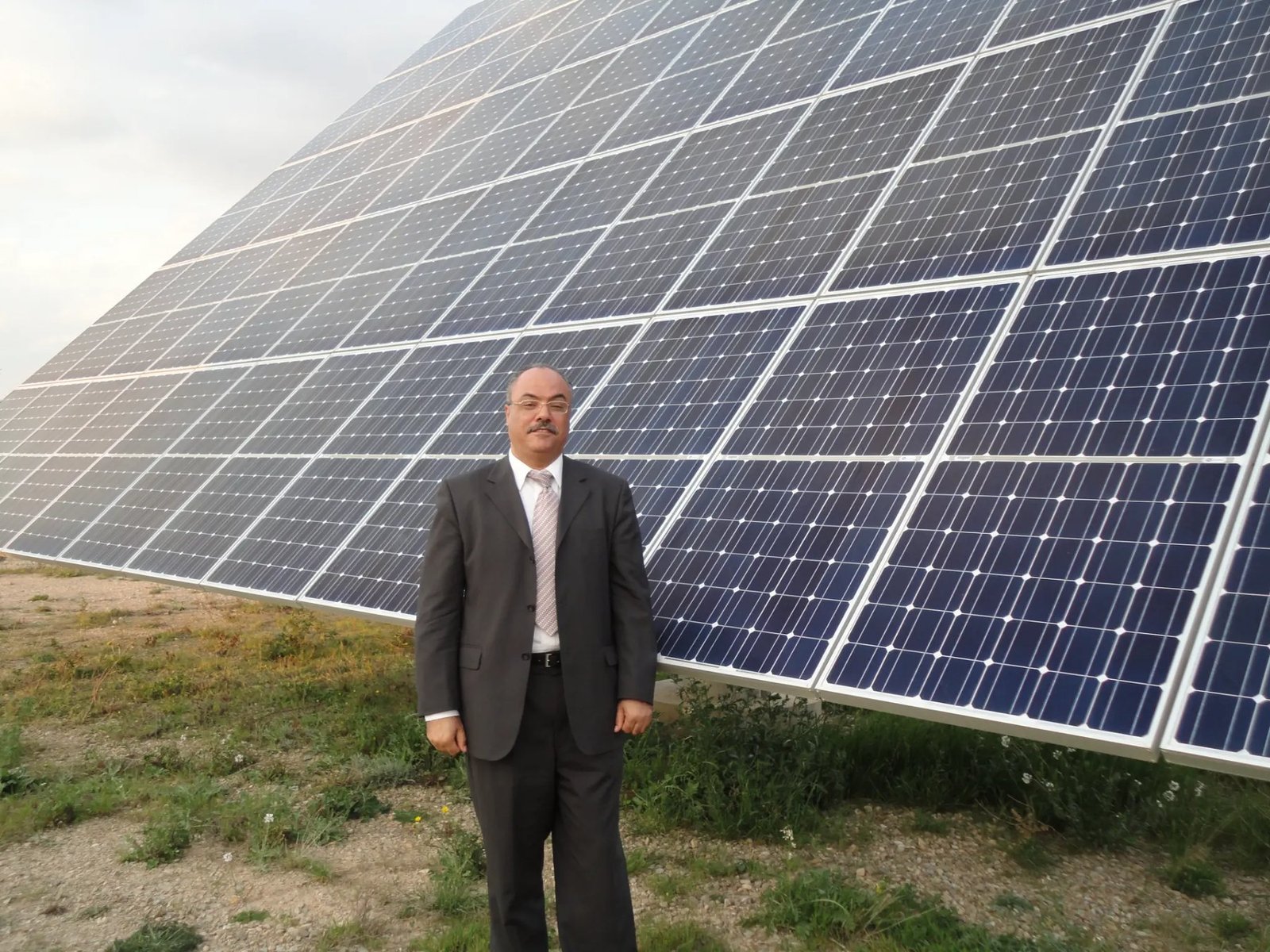Adel Gastli during a solar photovoltaic site visit in Seville, Spain